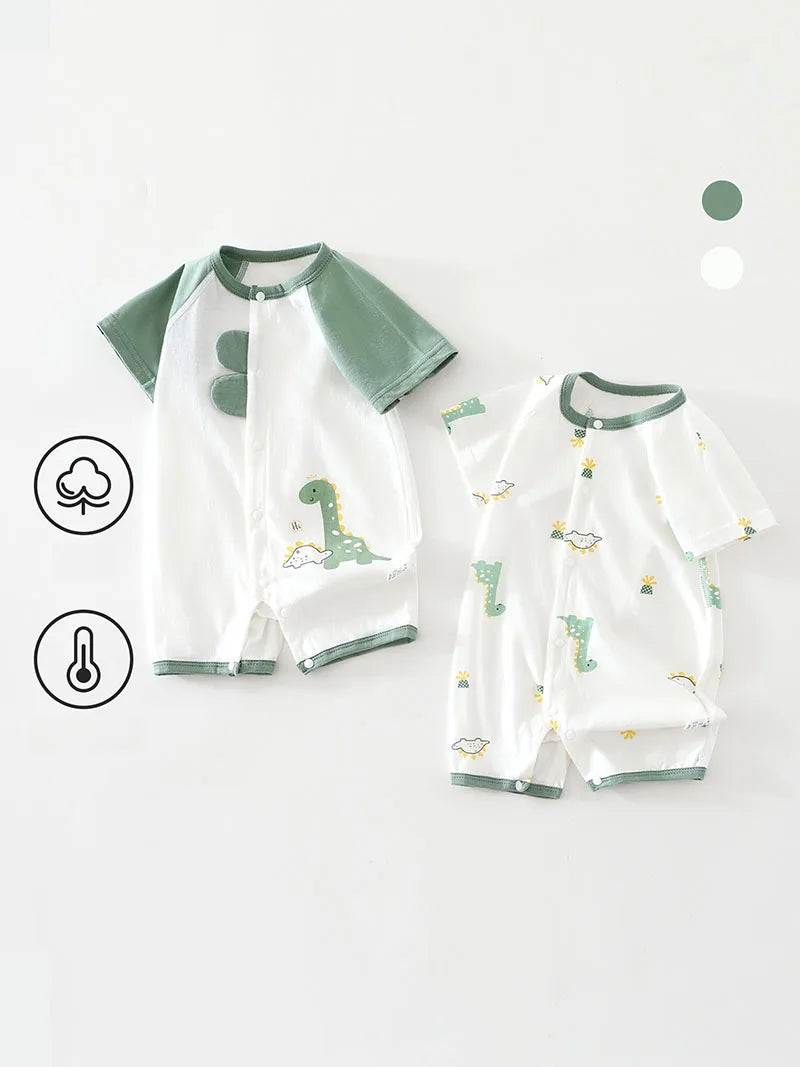 MILANCEL Summer Baby Rompers 0-2T Cartoon Panda Infant Jumpsuit Thin Breathable Girls Clothes Toddler Rompers 2PCS