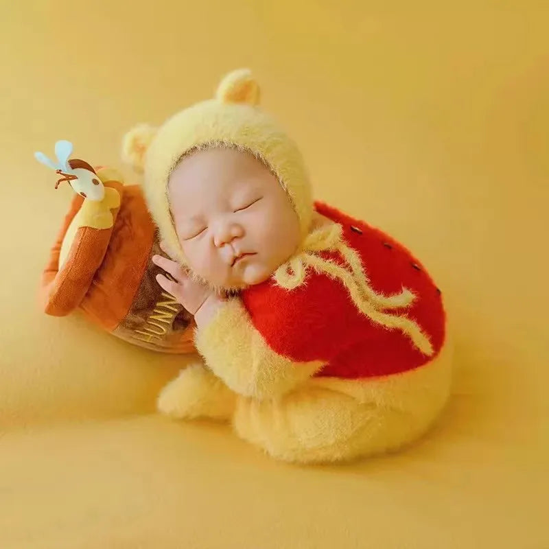 2025 Newborn bear romper for baby photography props, handmade outfits photo clothes